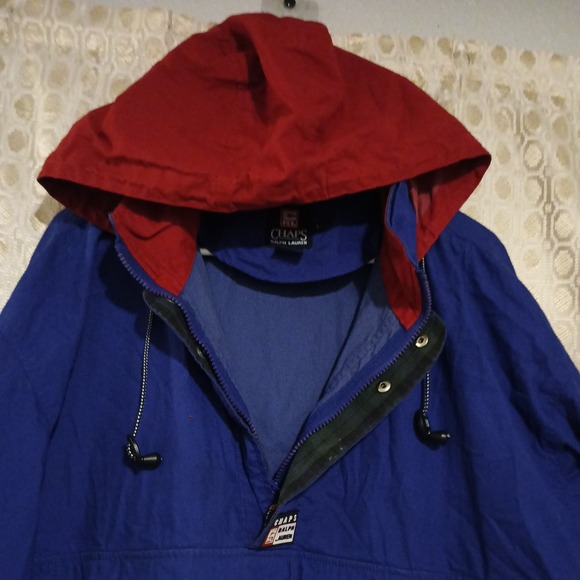 Vintage Chaps Ralph Lauren Anorak Mens L blue  1/2 Zip Windbreaker Pullover Y2K - Picture 2 of 16